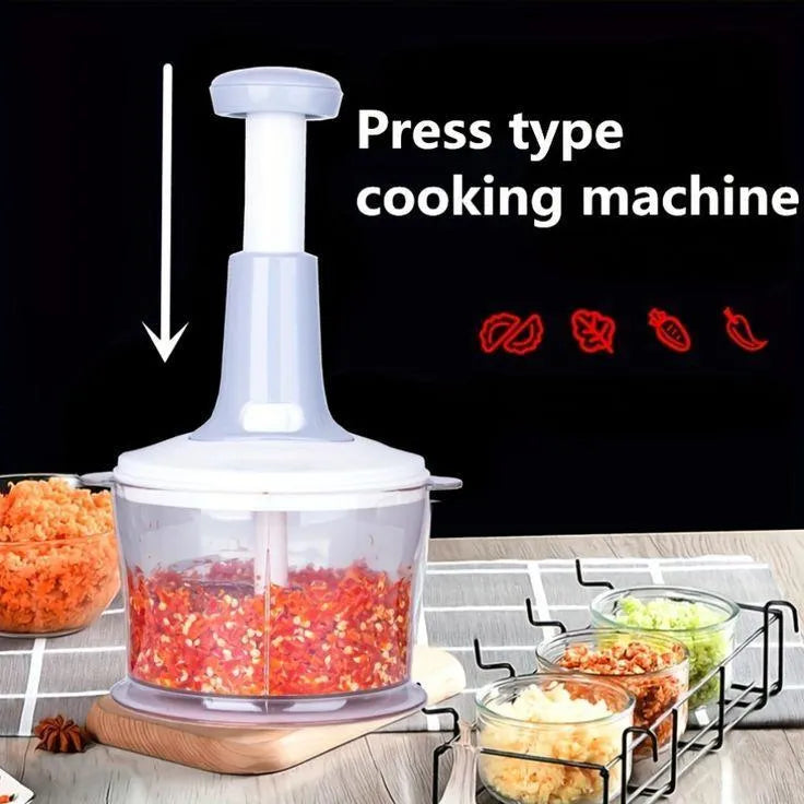 9-in-1 Manual Push Chopper & Vegetable Cutter