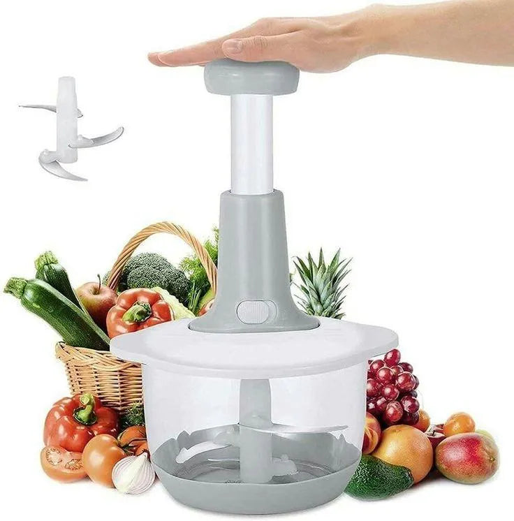 9-in-1 Manual Push Chopper & Vegetable Cutter