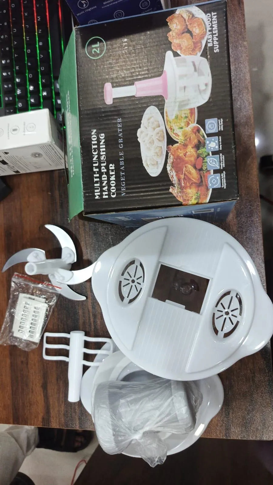 9-in-1 Manual Push Chopper & Vegetable Cutter